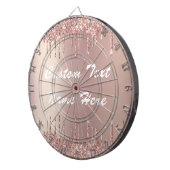 Rose Gold Blush Glitzer Tropfen Ihr Text-Dart-Moth Dartscheibe (Vorderseite rechts)