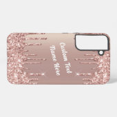 Rose Gold Blush Glitzer Tropfen Ihr Textname Samsung Galaxy Hülle (Rückseite (Horizontal))