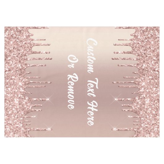 Rose Gold Blush Glitzer Tropfen Ihr Texttablett Tischdecke (Vorderseite (Horizontal))