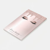 Rose Gold Blush Glitzer Tropfen Lash-Erweiterungen Post-it Klebezettel (angewinkelt)