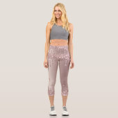 Rose Gold Blush Glitzer Tropfen Leggings - Ihr Tex (Vorderseite)