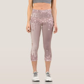 Rose Gold Blush Glitzer Tropfen Leggings - Ihr Tex (Vorderseite)