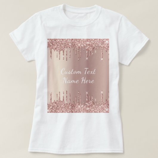 Rose Gold Blush Glitzer Tropfen T - Shirt - Ihr Te (Design vorne)