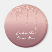 Rose Gold Blush Glitzer Tropfen Text Hochzeitsmaga Magnet (Vorne)