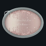 Rose Gold Blush Glitzer Tropfen Textgürtel Schnüru Ovale Gürtelschnalle<br><div class="desc">Rose Gold Blush Glitzer Sparkle Tropfen Custom Text Pink Modern - Fügen Sie Ihren einzigartigen Text oder Entfernen Text - Make Your Special Gift - Neu vergrössern und verschieben oder entfernen und fügen Sie Text / Elemente mit Anpassungstool. Design von MIGNED. Bitte schauen Sie sich meine anderen Projekte an. Sie...</div>