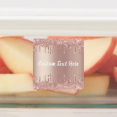 Rose Gold Blush Glitzer Tropfen Textmarkierungen Etiketten (Befestigt)