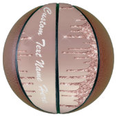 Rose Gold Blush Glitzer Tropfen Textname Basketbal Basketball (Vertikal)