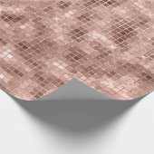 Rose Gold Blush Grill Powder Spark Kristalle Girl Geschenkpapier (Ecke)