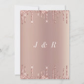 Rose Gold Blush Hochzeit Einladung Sparkle Tropfen (Rückseite)