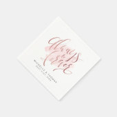 Rose Gold Blush immer und für immer Script Hochzei Serviette (Ecke)