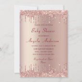 Rose Gold Blush Luxury Baby Boy Dusche Einladung (Vorderseite)