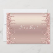 Rose Gold Blush Luxury Baby Boy Dusche Einladung (Rückseite)