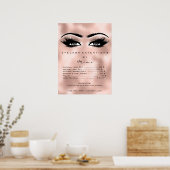 Rose Gold Blush Makeup Augen Lashes Preise Glas Poster (Küche)