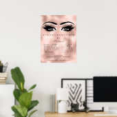 Rose Gold Blush Makeup Augen Lashes Preise Glas Poster (Heimbüro)