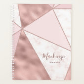 Rose Gold Blush Marble Geometric Modern Name Planer (Vorderseite)