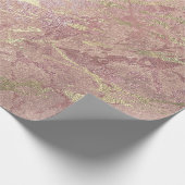Rose Gold Blush Marble Shiny Metallic Stroke Coppe Geschenkpapier (Ecke)