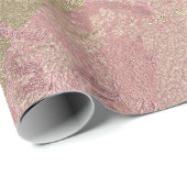 Rose Gold Blush Marble Shiny Metallic Stroke Coppe Geschenkpapier (Rolleneckpunkt)