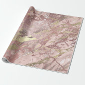 Rose Gold Blush Marmor Shiny Metallic Stroke Mauve Geschenkpapier (Ungerollt)