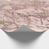 Rose Gold Blush Marmor Shiny Metallic Stroke Mauve Geschenkpapier (Ecke)