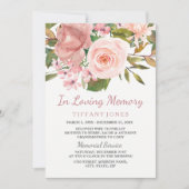 Rose Gold Blush Memorial Announcservice Einladung (Vorderseite)
