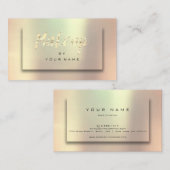 Rose Gold Blush Metallic Minimal Makeup Artist 3D Visitenkarte (Vorne/Hinten)