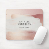 Rose Gold Blush Modern Feminine Small Business Mousepad (Mit Mouse)