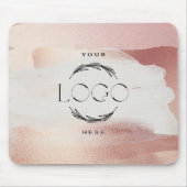 Rose Gold Blush Moderne Feminine Kleingeschäft Mousepad (Vorne)