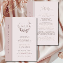 Rose Gold Blush Monogram All in one Wedding