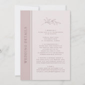 Rose Gold Blush Monogram All in one Wedding Einladung (Rückseite)