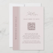 Rose Gold Blush Monogram QR Code Hochzeit Einladung (Rückseite)