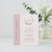 Rose Gold Blush Monogram Wedite Einladung (Stehend Vorderseite)