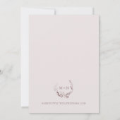 Rose Gold Blush Monogram Wreath Wedding Einladung (Rückseite)