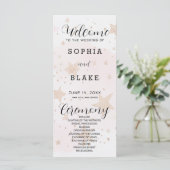 Rose Gold, Blush & Off White Stars Hochzeitsprogra (Stehend Vorderseite)