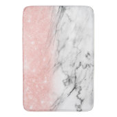 Rose Gold Blush Ombre Glitzer auf Trendy Marble Badematte (Vorderseite Vertikal)