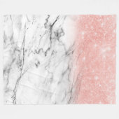 Rose Gold Blush Ombre Glitzer auf Trendy Marble Fleecedecke (Vorderseite (Horizontal))