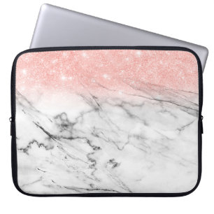 Rose Gold Blush Ombre Glitzer auf Trendy Marble Laptopschutzhülle