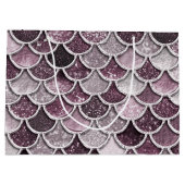 Rose Gold Blush Ombre Glitzer Mermaid Scales Große Geschenktüte (Rückseite)