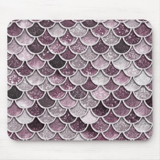 Rose Gold Blush Ombre Glitzer Mermaid Scales Mousepad (Vorne)