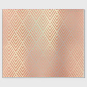 Rose Gold Blush Pearly Metallic Art Deco Kupfer Geschenkpapier (Flach)