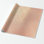 Rose Gold Blush Pearly Metallic Art Deco Kupfer Geschenkpapier (Ungerollt)