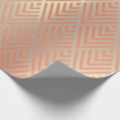 Rose Gold Blush Pearly Metallic Art Deco Kupfer Geschenkpapier (Ecke)