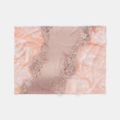 Rose Gold Blush Pink Agate Geode Glitzer Fleecedecke (Vorderseite (Horizontal))