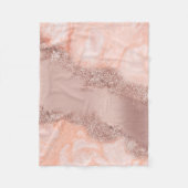 Rose Gold Blush Pink Agate Geode Glitzer Fleecedecke (Vorderseite)