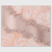 Rose Gold Blush Pink Agate Geode Glitzer Geschenkpapier (Flach)