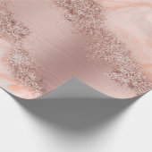 Rose Gold Blush Pink Agate Geode Glitzer Geschenkpapier (Ecke)