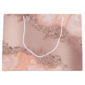 Rose Gold Blush Pink Agate Geode Glitzer Große Geschenktüte (Vorderseite)