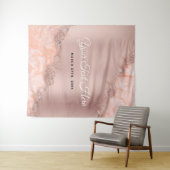 Rose Gold Blush Pink Agate Geode Glitzer Hochzeit Wandteppich (Beispiel (Horizontal))