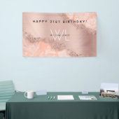 Rose Gold Blush Pink Agate Geode Glitzer Monogram Banner (Messeveranstaltung)