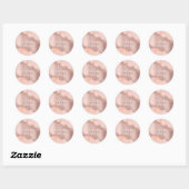 Rose Gold Blush Pink Agate Geode Glitzer Monogram Runder Aufkleber (Blatt)