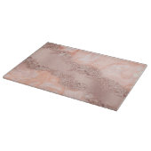 Rose Gold Blush Pink Agate Geode Glitzer Schneidebrett (Ecke)